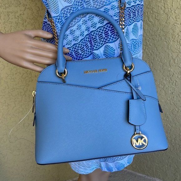 Michael Kors Handbags - Michael Kors Jet Set Travel Medium Dome Satchel Crossbody Leather Chambray